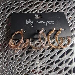 Gold and Silver Hoop Earrings Set